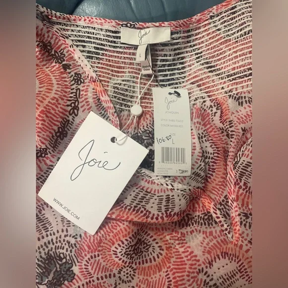 NWT JOIE 🔥🔥 size Large sleeveless blouse 100% silk - Picture 5 of 6